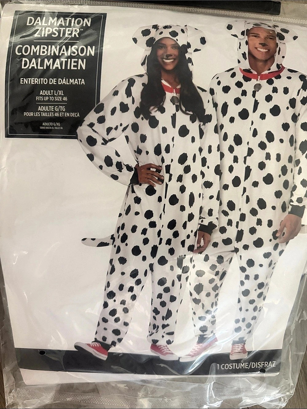 Dalmatian Costume White & Black L/XL
